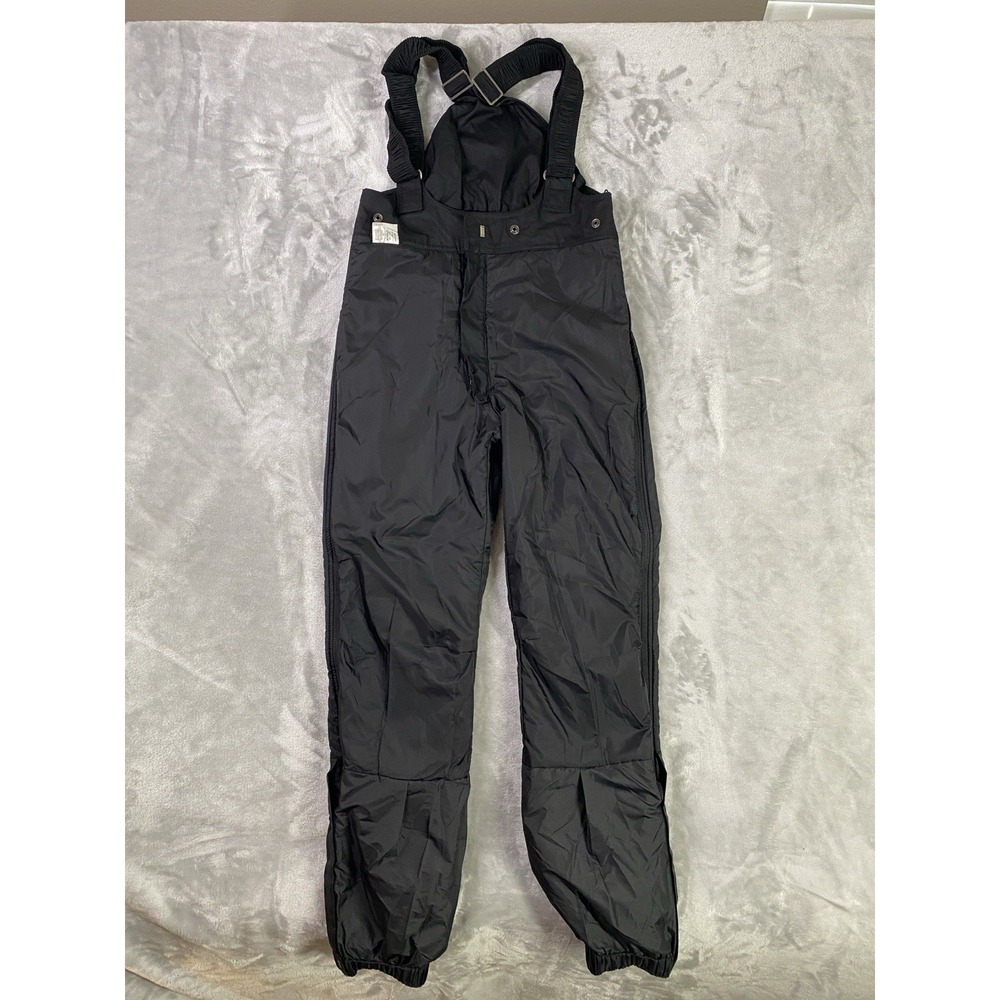 Vintage 80s Descente Ski Bib Men 34 Black Insulated Overalls Gold Alpine Retro - Picture 15 of 16